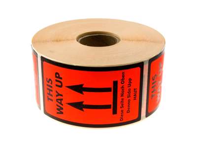 Etiket :This way up. 120x70 mm