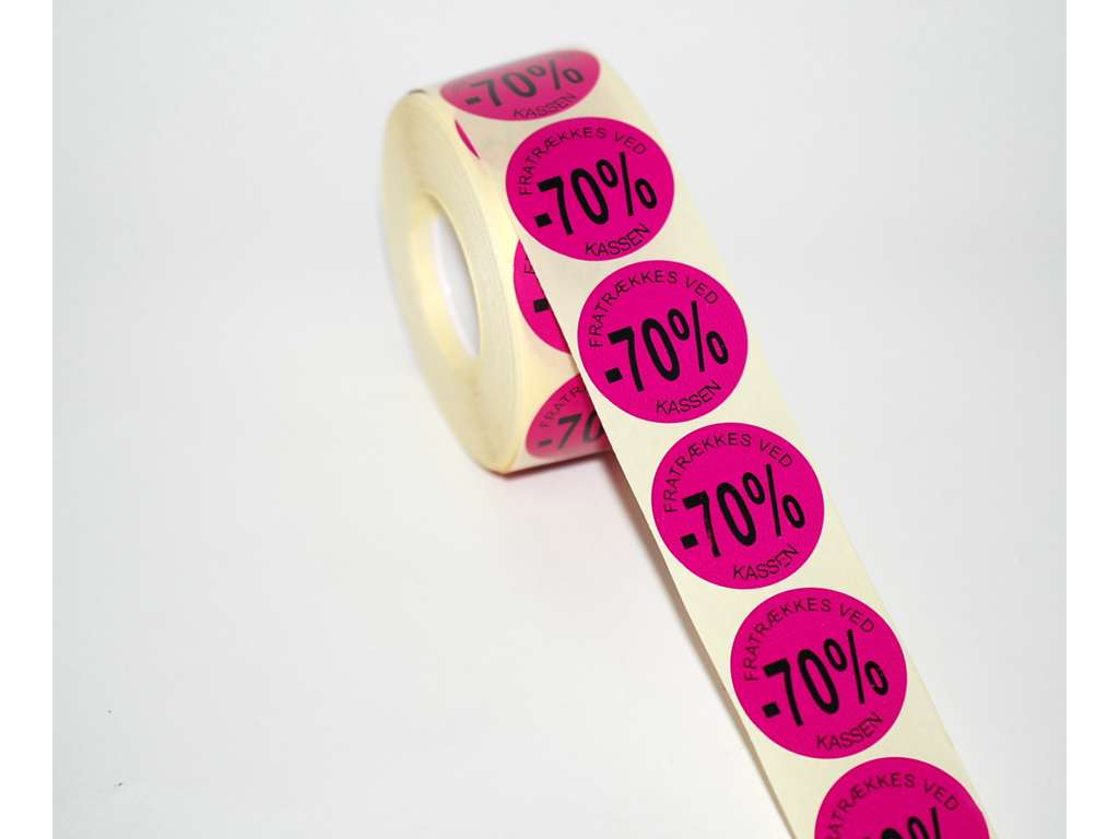 Labels ø36 pink -70%