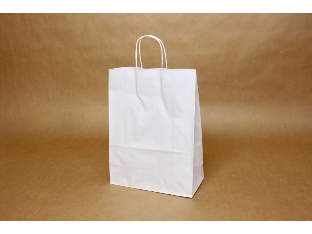 Bærepose hvid 16L - 26x12x35 cm. 80g
