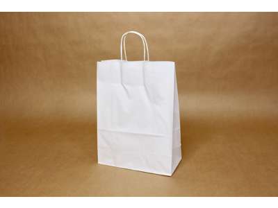 Bærepose hvid 16L - 26x12x35 cm. 80g