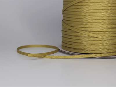 Silkebånd 3mm rillet Golden Olive 325m