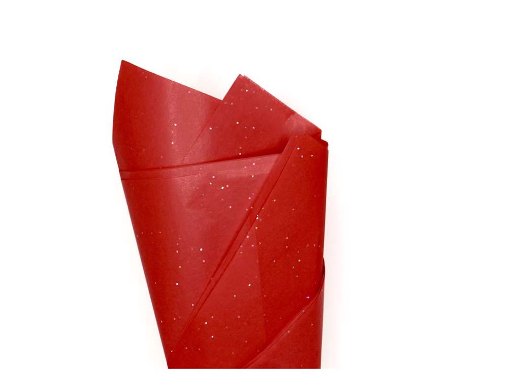 Silkepapir m/ glimmer rød