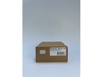 Etiketter 26x16 hvid m/aftagelig lim - 12 rl.