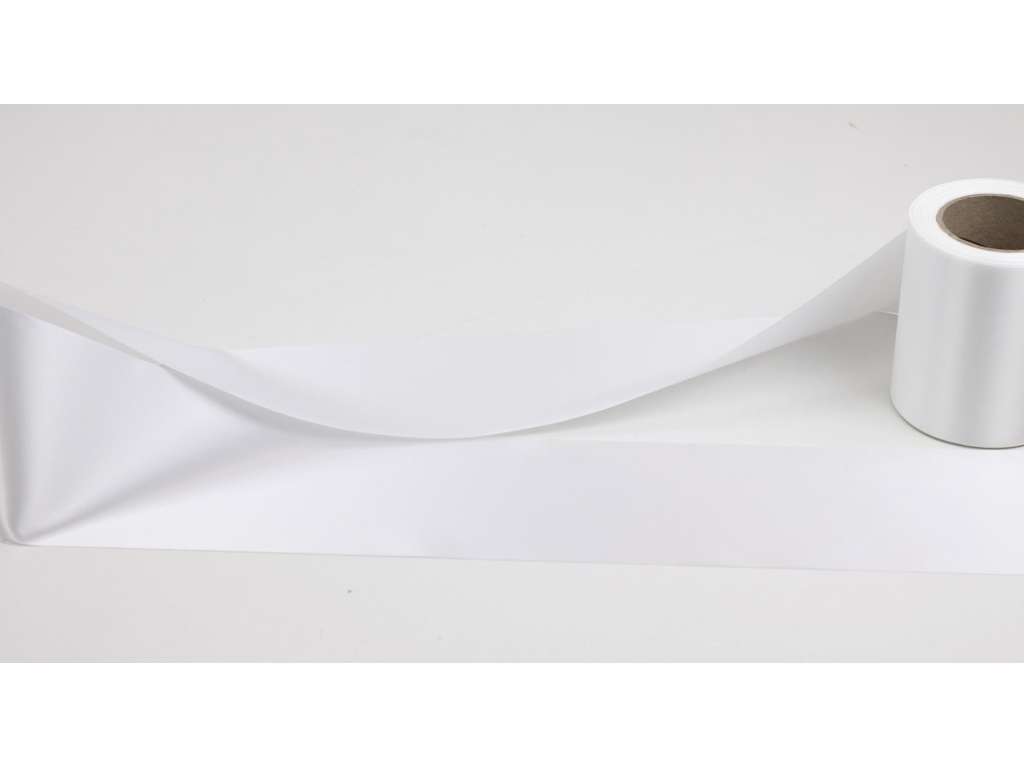 Wreath ribbon white 100mm x 25 meters