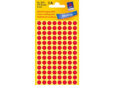 Labels in ps. ø8mm red