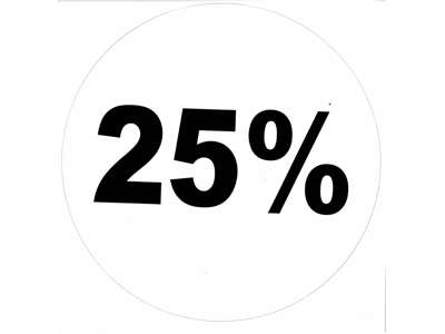 Etiketter ø 20cm 25% hvid