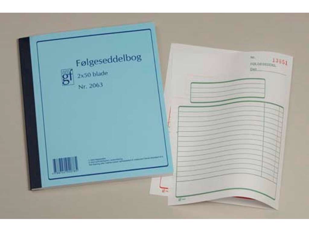 Følgeseddelbog  GF2063