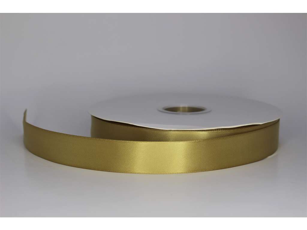 Silkebånd 25mm glat Golden Olive