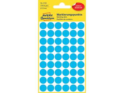 Labelels in ps. Ø12mm blue Avy 3142
