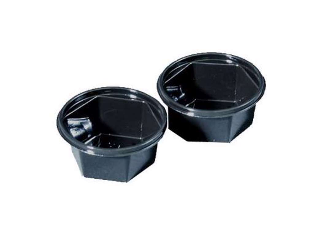 Dressing cups 6 angular Black 50 ml. - 100 pieces.