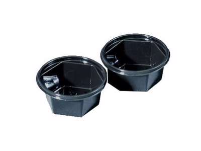 Dressing cups 6 angular Black 50 ml. - 100 pieces.