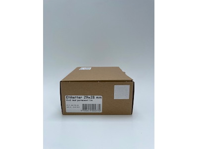 Etiketter 29x28 hvid permanent lim - 10 rl.
