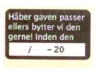Byttemærker 30x18mm sort  1000 stk./ rulle