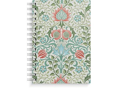 Notesbog A5 Blue/green flowers spiralryg