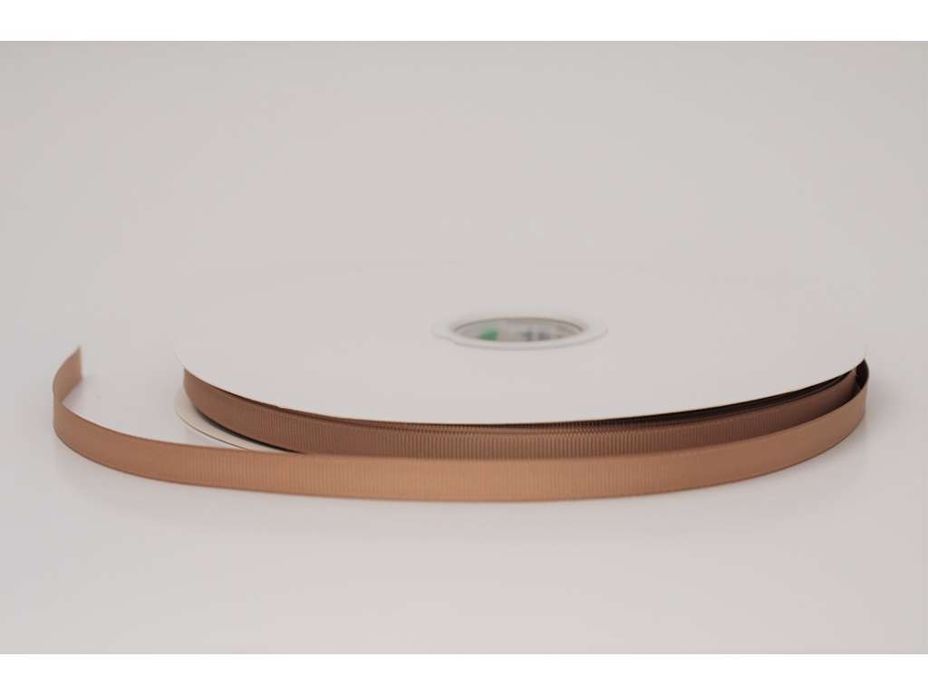 Grooved silk ribbon 9mm latte
