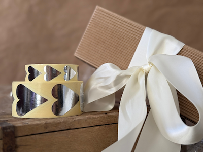 Silk ribbon 25mm cream colored smooth 91 meters