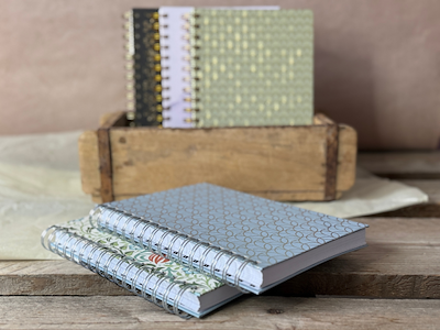 Notebook A5 Circles Blue Spiral Binding