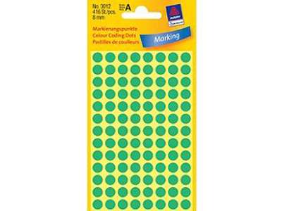Manual labels, green, 8 mm, 416 labels