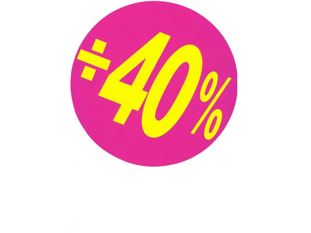 Udsalgsetiketter ø20cm 2 40% 2 farvet