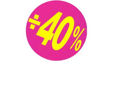 Sale labels ø20cm 2 40% 2 coloured