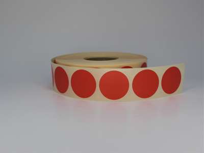 Etiketter Ø30mm Orange Mat