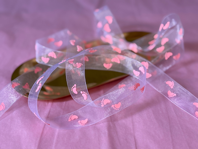Bånd Fødder 22mmx20m rosa organza