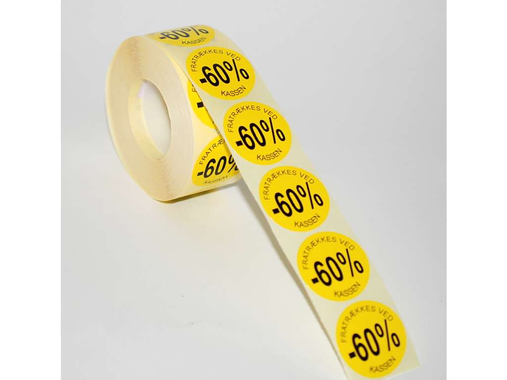 Labels ø36mm yellow -60%