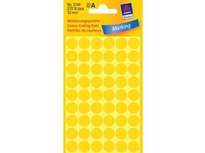 Manual labels, yellow, 12 mm, 270 labels