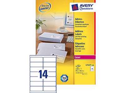 Avery labels white L7163-100