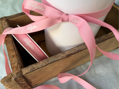 Tillykke bånd rosa 13mm x 20m