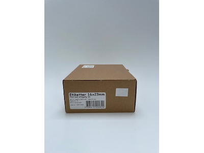 Etiketter 16x23mm hvid m/ aftagelig lim - 10 rl.