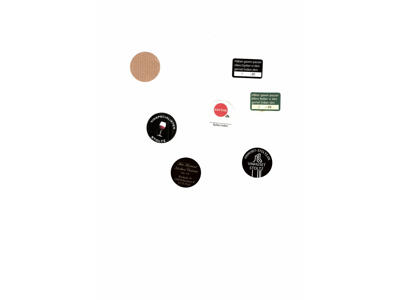 Labels with print 31x19mm or Ø30mm