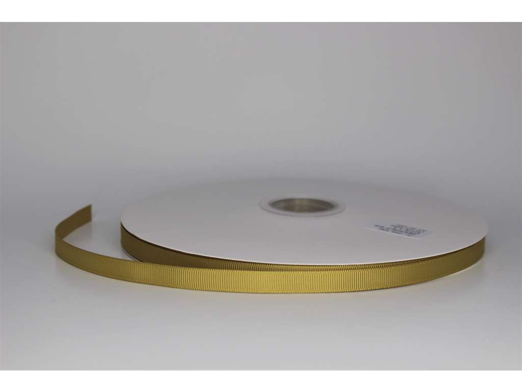 Silkebånd 9mm rillet Golden Olive 91 meter