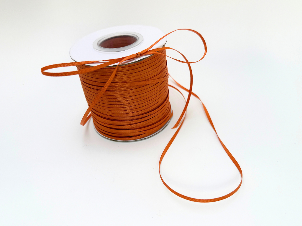 Silkebånd 3mm rillet ginger