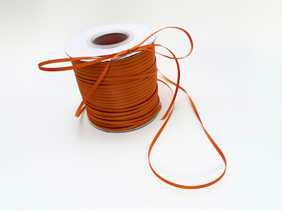 Silkebånd 3mm rillet ginger