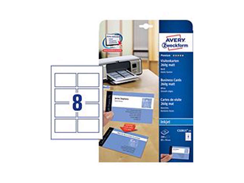 Avery visitkort inkjet  32015 - 260 g/m²