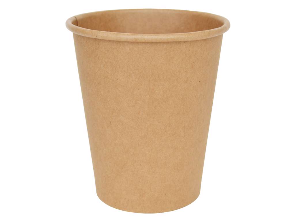 Coffee cups 24cl 8oz smooth brown cardboard with PE coating inside