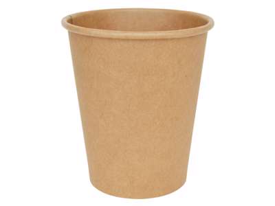 Kaffekopper  24cl 8oz  glat brunt pap med PE coating indvendig