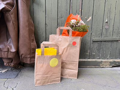 Orchid carrier bags brown 32x17x45 cm