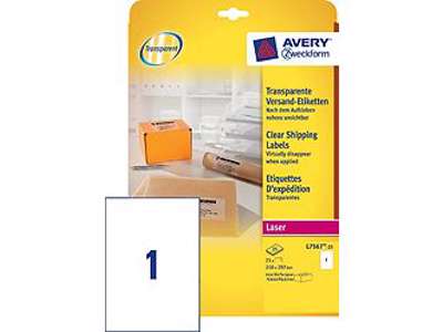 Avery transparente etiketter  L7567-25