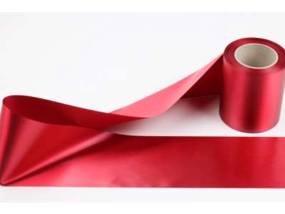 Wreath ribbon red soft 100mm x 25m