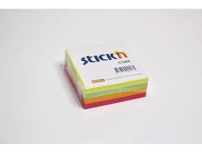 Memoblok 76x76mm 4 farver selvklæbende
