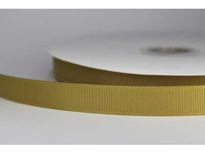 Silkebånd 16mm rillet Golden Olive 91m