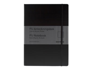 Notesbog A5 sort - Linieret