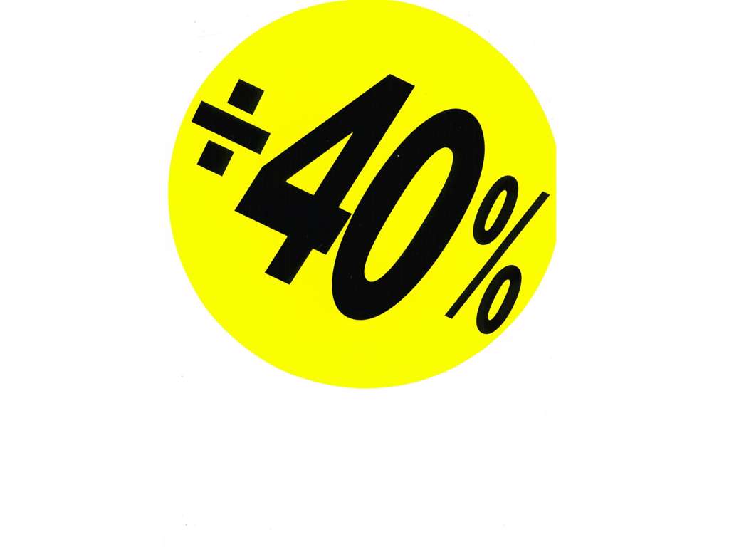 Sale labels ø 20cm 40% yellow