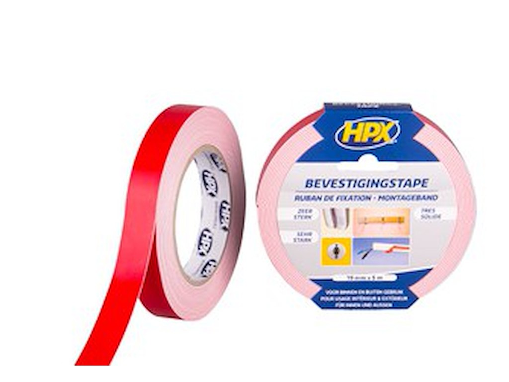 Dobbeltklæbende spejltape 19mm x 5m - 1,1mm tyk