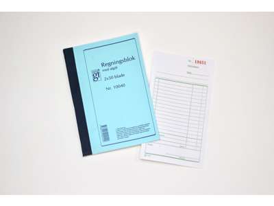 Invoice block 10040 with copy and VAT settlement