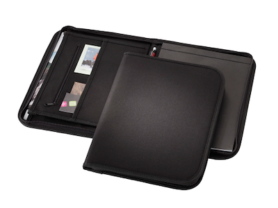 Konferencemappe Sort A4 m/Lynlås