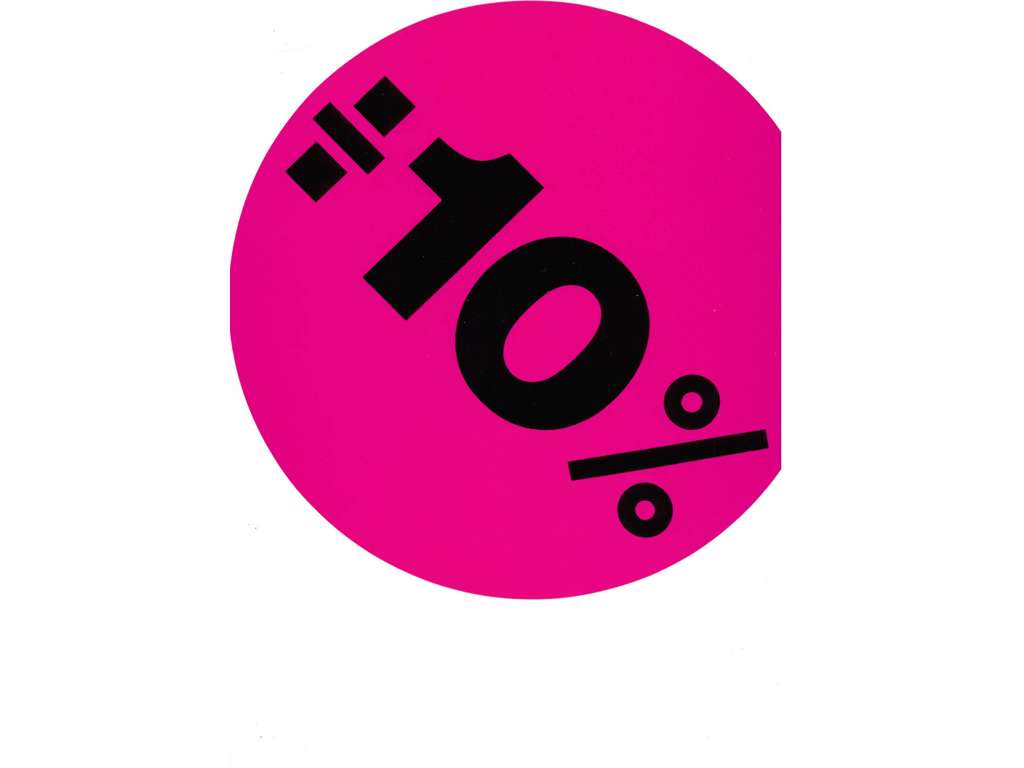 Udsalgsetiketter ø 23cm 10% pink