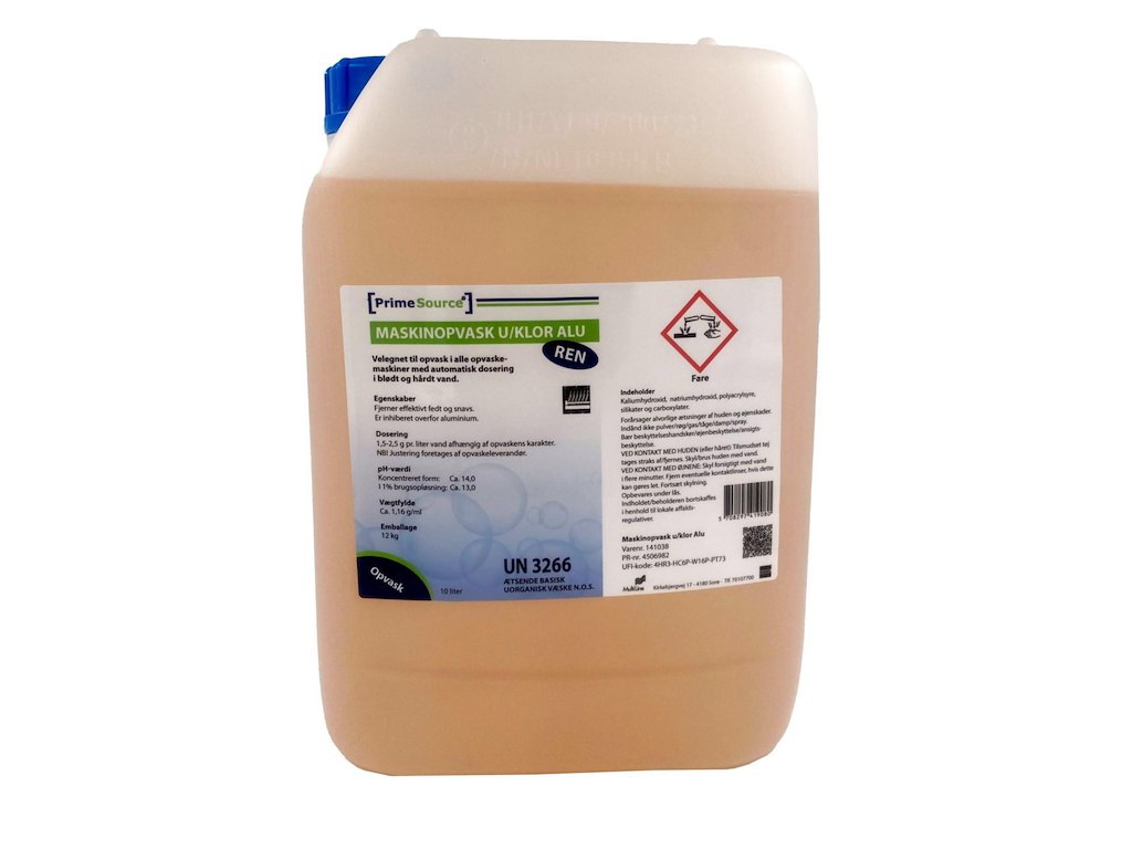 Maskinopvask Flydende Prime Source Ren Alu 10ltr uden Klor